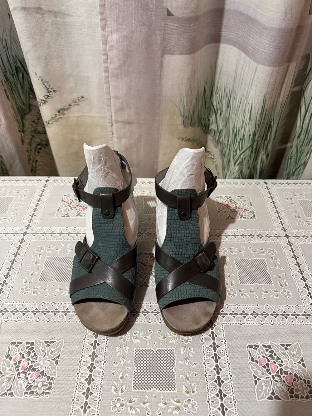 Dansko Green and Brown Strappy Sandals